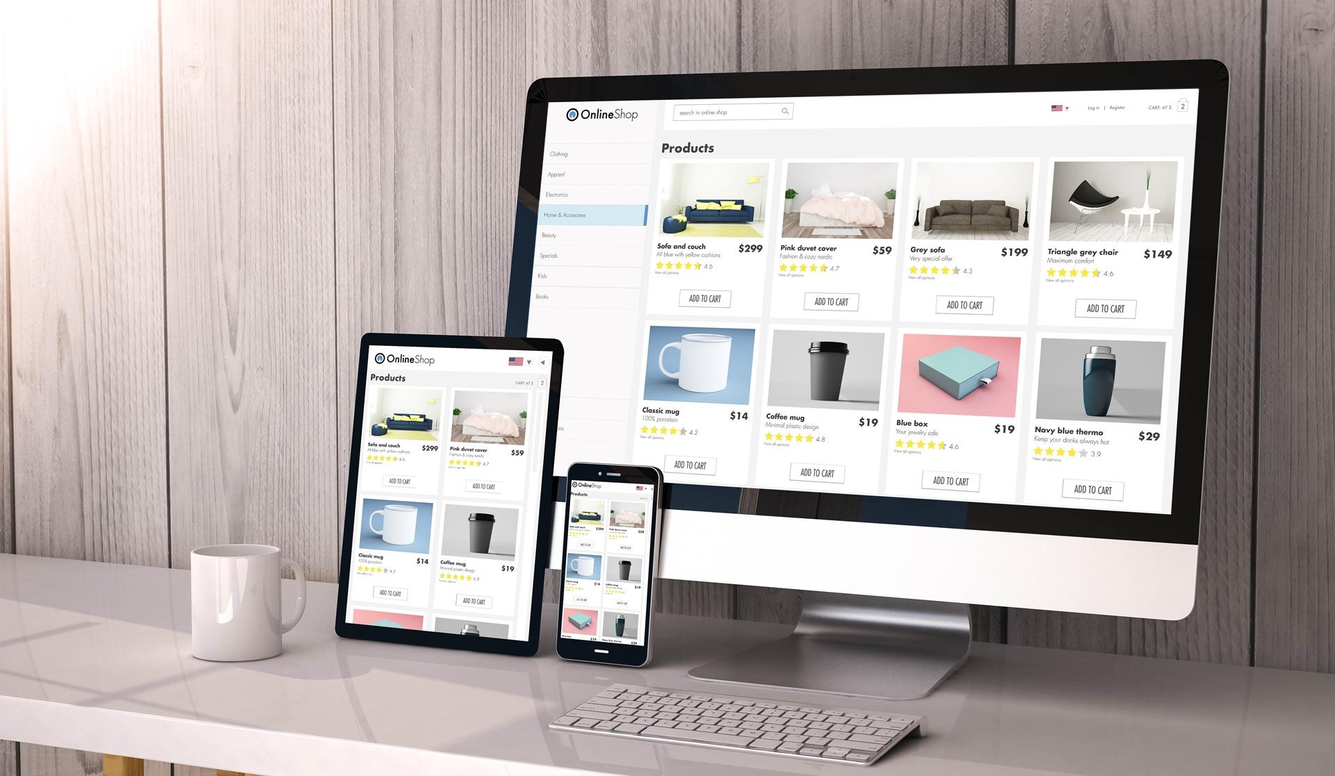 Responsiver Onlineshop mit Produktübersicht | Amazon Agentur