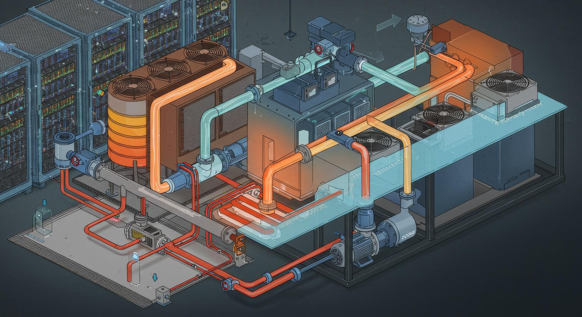 Schematische Darstellung eines industriellen Heiz- und Kühlsystems | Begleitheizung Ex