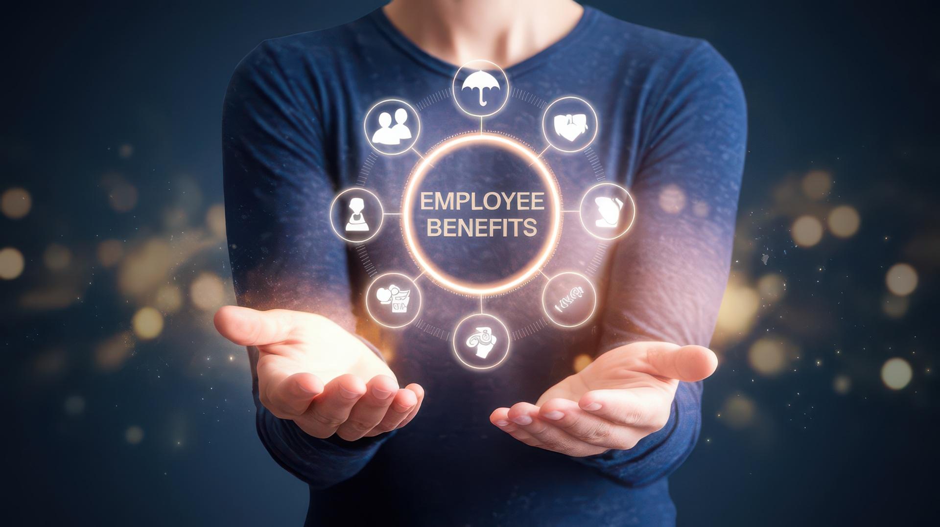 Hände präsentieren digitale Icons moderner Mitarbeiter-Benefits | Stahlwandpool oval Erdeinbau